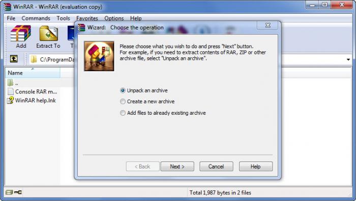 Antarmuka Winrar pack